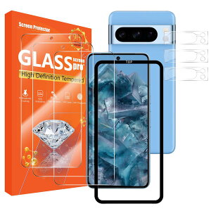 Seninhi 3+3Pack for Google Pixel 8 Pro Screen Protector 3Pack + Camera Lens Protector 3Pack, Tempered Glass Screen Protector With Easy Installation Frame 9H Hardness Anti-Scratch Bubble Free-Clear Pixel8Pro