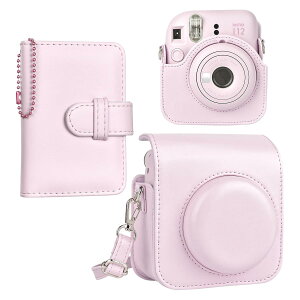HIYQIN �`�F�L�P�[�X instax mini 12�P�[�X,Fujifilm �`�F�L12�P�[�X ��28���ʐ^����A�� �o���t��2�_�Z�b�g �`�F�L mini 12�J�����P�[�X �V�����_�[�X�g���b�v�t�� PU���U�[ - �s���N