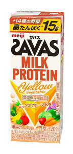 SAVAS(�U�o�X) MILK PROTEIN �{Yellow Vegetable 200ml×24�{ ���� �~���N�v���e�C��