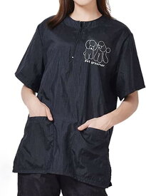 Umora 半袖 ペット 美容師 スモック 作業服 エプロン グルーミング 作業着 帯電防止 防水 ペット 犬 猫 ペットショップ用 ペット ヘアカット 服 ポケット2つ付き（トイプードル XL）