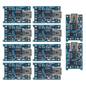 KILIGEN 10 個 TP4056 ミニ入力インターフェイス USB 5V 1A 18650 リチウム電池充電器モジュール デュアル保護機能付き充電ボード