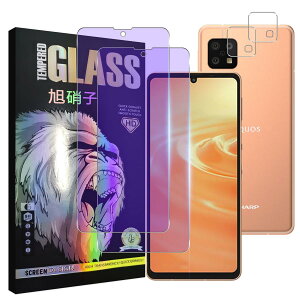 AQUOS sense6 / AQUOS sense 6s �t�C���� �u���[���C�g�J�b�g�y2+2���Z�b- ���YAGC���Ɏq�f�ށz SH-54B SHG05 SH-M19 �K���X�t�C�����i2������j+ �����Y�t�B���� �i2������j AQUOS sense 6s SHG07 �t�� �ی�t�B��