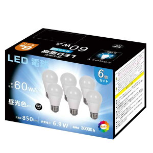 LEDd E26 6.9W 60W` F 6500K 850lm RA93 Lz Px F ȃGl `Ή fMގ{HΉ s 6 (e26  60^F)
