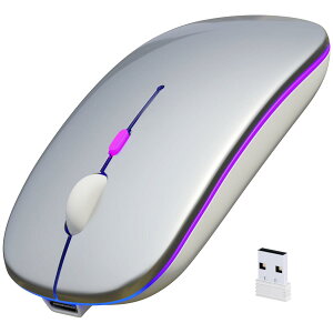 SaikoMausu(�T�C�R�}�E�X) ���C�����X�}�E�X �}�E�X Bluetooth 2.4GHz ���� �É� ���^ �}�E�X Type-C �[�d�� �ȃG�l���M�[ 3DPI���[�h 7�F���C�g�t�� �p�\�R�� PC ipad Mac/Windows/surface/Microsoft Pro�ɑΉ� silver