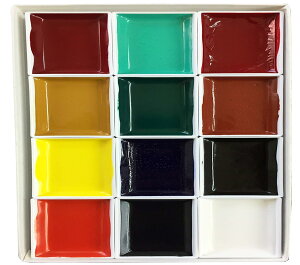 吉祥(Kissho) 日本画用絵具 角顔彩 並製 12色