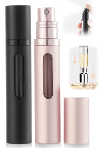 UULANFA アトマイザー 香水【液体が見える・8ml・携帯用アトマイザー】詰め替え簡単 漏れない 持ち運び便利 コンパクトデザイン 香水の容器 アルミ製 小分けボトル 旅行 デート 仕事 男女兼用