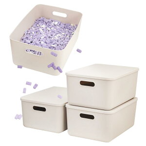 �v���X�`�b�N ���[�{�b�N�X �W�t�� ��36.5×���s26×����16cm ��15 L �X�^�b�N�\ �ߑ��P�[�X �R���e�i �N���[�[�b�g/���r���O/�L�b�`�����[ �Z�b�g���� (���C�g�O���[, 4M)