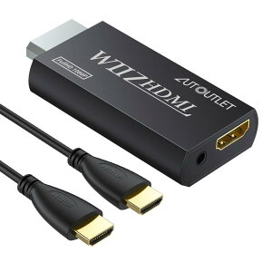 AUTOUTLET Wii to Hdmi A_v^ 1.5M HDMIP[ut Ro[^[ Wii2HDMI rfI I[fBI 3.5mm 720p/1080pɑΉ NtdWiifBXvC[hɑΉ A_v^ Wiiƌ݊ 1.5MHDMIP[u