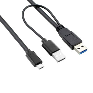 CHENYANG CY Type-C USB-C - USB 3.0 オス & USB 2.0 デュアルデータ Yケーブル ノートパソコン & ハードディスク用 60cm