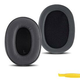 Geekria イヤーパッド QuickFit 互換性 パッド オーディオテクニカ ATH-SR9, ATH-DSR9BT, ATH-DSR7BT ヘッドホンに対応 パッド イヤー/イヤーカップ (プロテインレザー/グレー)