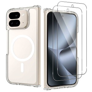 �y1��+2���Z�b�g�zFor Google Pixel 10 Pro Fold �P�[�X(1�EMagSafe�Ή�)+�K���X�t�B����(2��) Pixel 10 Pro Fold �Ή� �ی�P�[�X Greerass �K���X�t�B�����t�� ���^ ���y�� �ϏՌ� �C�菝�h�~ �w��E����h�~ 