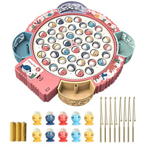 Absdefen 電動釣りゲーム くるくる魚釣り かわいい魚 多機能玩具 フィッシング おもちゃ 音楽回転 ミュート可能 遊び 子供 人気 誕生日 贈り物 入園お祝い ク リスマス プレゼント (電池式(ピ