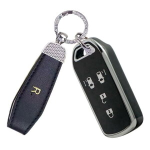 YANMW N-BOXキーケース適合ホンダ N-BOX N-ONE N-WGN N-ワゴンキーカバー NBOXカスタム N-VAN JF1 JF2 JF3 JF4 スマートキーケース 4ボタン(シルバーエッジブラック)