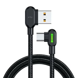 Mcdodo USB-C�P�[�u�� 1.2m 3A�}���[�d QC4.0/3.0/2.0�ȂǑΉ� Type-C�P�[�u�� ���[L�^�݌v �����f�[�^�]�� USB-A�[�q�����ʑ}���� L�� AtoC�P�[�u�� LED���C�g�t�� ���ϋv�i�C�����҂� �X�}�z�E�^�u���b�g