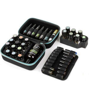 Umora精油収納ケース 37本用 エッセンシャルオイル 収納ボックス アロマケース 5ml 10ml 15ml 115ml 大容量 携帯便利(ブルー)