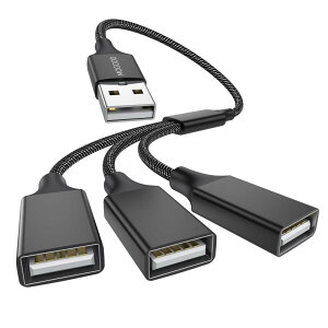 MOGOOD USBXvb^YP[u 3 USBP[u 1IX3XUSB 2.0A_v^USB}`|[g[d/f[^]/m[gp\R/Mac(20cm, ubN)