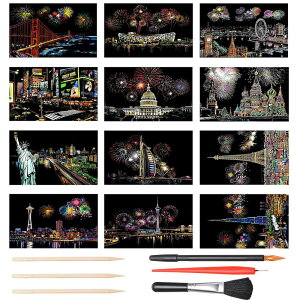 LIANHATA XNb`A[g 12 XNb`ɍ׃yt 21*29cm A4TCY XNb`y[p[ C{[G i ԉ ϗ Ԕ A[g DIY 邾ŔA[g  (ԉ΃V