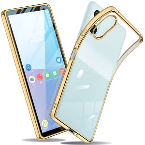 Xperia 10 VI �P�[�X �N ���A SO-52E �X�}�z�P�[�X SOG14 �J�o�[ �Ռ��z�� XQ-ES44 ���^ TPU �y�� �Ռ��z�� �X�g���b�v�z�[���t�� �S�ʂ̕ی� �i�S�[���h�j