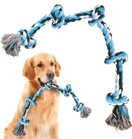 犬おもちゃ 犬用噛むおもちゃ玩具 犬ロープおもちゃ 中型犬 大型犬 ペット用 丈夫 天然コットン 犬用ロープ玩具 ストレス解消 清潔 歯磨き 耐久性 小・中・大型犬に適応