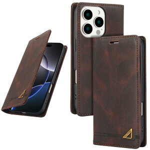 UnivoColors i Phone 12 Pro Max 手帳型ケース 高級合皮 スタンド機能 カード収納 マグネット式 TPUソフトカバー RFIDブロッキング カメラ保護 衝撃吸収 全面保護 衝撃吸収 おしゃれ カバー(ブラウン)