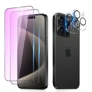 yu[CgJbgzi Phone15ProMax KXtB (2) + i Phone15 ProMax JtB (2) ACtH15v}b NX KX یtB iphone15ProMax ʕیV[g 15ProMax tB