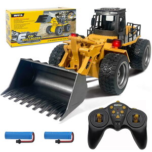 ラジコンカー こども向け パワーショベル 重機ラジコン RC建設おもちゃ 車 室内遊び 男の子 誕生日 プレゼント 子供 贈り物 (ブルドーザー(重機合金版))