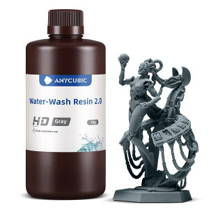 ANYCUBIC �����` 3D�v�����^�[�p ���􂢃��W�� 2.0 405nm LCD/DLP/SLA 3D�v�����^�[���� UV���� ���􂢉\ ���d���\���W�� ���ɗD���� 1kg (HD �O���[)