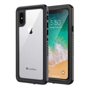 Lanhiem iphone X �P�[�X i PhoneX �h���P�[�X iphone XS �P�[�X(5.8�C���`)���S�h�� IP68�ČR�K�i Face ID�F�ؑΉ� �^�b�`�� �ϏՌ� ����~�� �h�o �h�� �����B�e ���C�����X�[�d�T�|�[�g���y�� ���^ ���� 