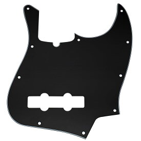 Musiclily Pro 10穴 ジャズベースピックガード4弦American Jazz Bass用、黒3P