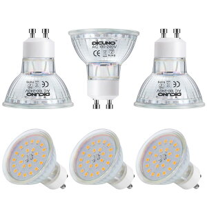DiCUNO LED�d�� GU10���� �X�|�b�g���C�g 6W 60W�n���Q������ 650lm 5000k �����F AC100-240V �����s�� 6�Z�b�g
