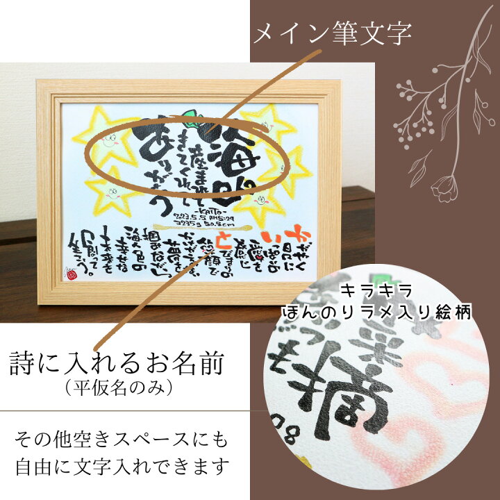 楽天市場】【筆文字作家 直筆】出産祝い 誕生日 命名書 名前詩 名前 