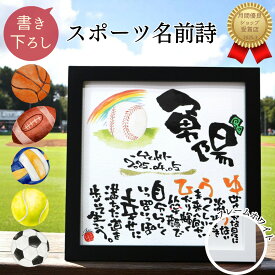 スクエアお試し価格【お急ぎ便可★無料典付き】部活 クラブ チーム卒業 卒団 記念品 野球 サッカー ラグビー バレーボール 名入れ 名前入り オーダー 名前詩 名前ポエム 監督 コーチ バスケットボール 感謝 感謝状 御礼 退職祝い 誕生日 プレゼント 【スポーツ色紙 1人用】