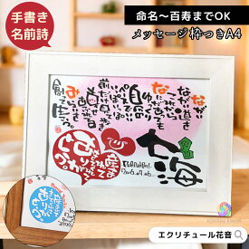 命名ポエム 産まれてきてくれてありがとう 名前詩 命名書 手書き オーダー 名前ポエム 赤ちゃん 男の子 女の子 かわいい 代筆 孫 出産 お祝い 出産祝い 名入れ プレゼント ギフト メッセージ 二人目【メッセージ枠A4B4A3ブント 1〜2人 】