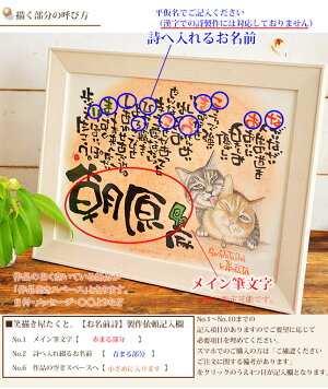 楽天市場 送料無料 笑描き屋たくと 手描きイラスト入り A3 1 4名用 名前 詩 ポエム 筆文字 アート ペット 犬 猫 鳥 可愛い 絵 母の日 記念日 お祝い ギフト 誕生日 新築祝い 結婚祝い 結婚記念日 メモリアル 動物 病院 美容院 プレゼント 名前 手書き 名前ポエム