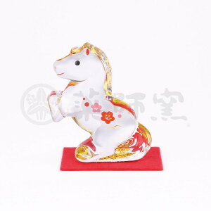 中外陶園 薬師窯 yakushigama クリスタル 午 福梅 【No.95_s】 午年 2026年 令和8年 うま 午 馬 うま年 えと 干支 迎春 新年 正月 飾り 陶器 年末 年始 挨拶 神社 寺院 会社