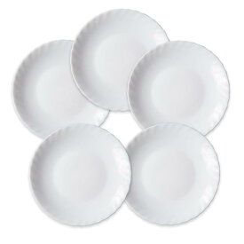 ボルミオリロッコ じょうぶな白い取皿 5枚組 セット 強化ガラス 白い食器 小皿 お皿 丸皿 ケーキ皿 銘々皿 ボルミオリ・ロッコ メール便不可