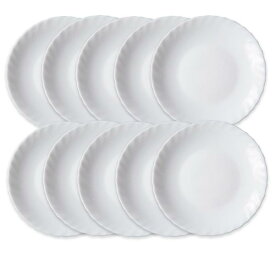 ボルミオリロッコ じょうぶな白い取皿 10枚組 セット 強化ガラス 白い食器 小皿 お皿 丸皿 ケーキ皿 銘々皿 ボルミオリ・ロッコ メール便不可