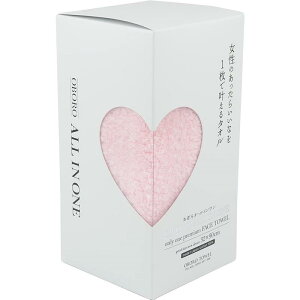 おぼろオールインワン フェイスタオル ピンク 32×90cm おぼろタオル 女性のあったらいいなを1枚で叶えるタオル 日本製 ギフト プレゼント 綿100%