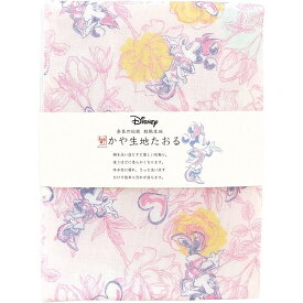 メール便OK ディズニー 蚊帳生地たおる ミニー フラワー 奈良県産蚊帳生地 吸水性 吸湿性 白さが持続 天然由来 蚊帳生地 タオル 日本製 ギフト プチギフト