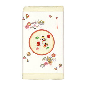 メール便OK お年賀タオル 日本製 綿100% 84cm 刺しゅうフェイスタオル 巳 クリーム ヘビ へび 新年 挨拶 お年賀 年始 干支タオル オシャレ イエロー きいろ 浴用 ギフト プレゼント