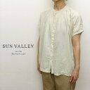 【30％オフ・セール】サンバレー SUNVALLEY ブラウス シャツ スタンドカラー ギャザー 入り フレンチスリーブ 半袖 ボイル 綿 100% 日本製品染め 2025年春夏物