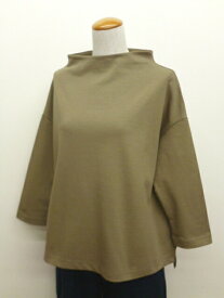 【セール】SO エスオー カットソー 7分袖 Tシャツ ワイド ボトルネック ボーダー 無地 デラヴェ ジャージー ロンT ロンティー レディース 日本製 CP