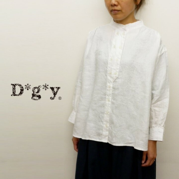 dgy ワイドプルオーバーブラウス リネンオックス 麻100% ホワイト 楽天 