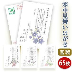 寒中見舞いはがき 印刷【官製はがき(85円切手付き)】【65枚セット】■はがき専門店 寒中はがき イラスト付 綺麗 丁寧 切手不要 レビュー件数第1位■内容校了後2〜4営業日で発送予定