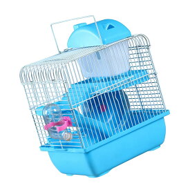 [ポイント10倍！]ハムスターケージ 2階建て 小動物 ハウス 飼育セット 給水器 回し車 梯子 ロフト スロープ 透明 組み立て式 掃除しやすい コンパクト 通気性 快適 観察 ゴールデンハムスター ジャンガリアンハムスター オールインワン 生息地 室内 飼