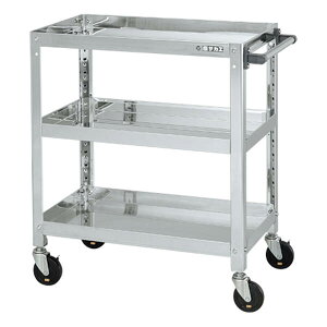 【個人宅配送不可】サカエ SAKAE SAS3-7473DC 直送 代引不可・他メーカー同梱不可 ステンレススーパーワゴン(SUS304/導電性ゴム車/ねじ込み式キャスター) SAS37473DC