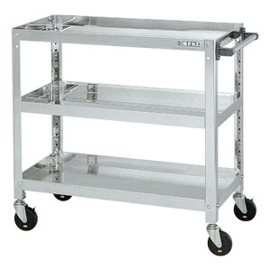 【個人宅配送不可】サカエ SAKAE SAS3-9073DC 直送 代引不可・他メーカー同梱不可 ステンレススーパーワゴン(SUS304/導電性ゴム車/ねじ込み式キャスター) SAS39073DC