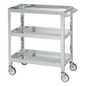 【個人宅配送不可】サカエ SAKAE SAS3-6473NU 直送 代引不可・他メーカー同梱不可 ステンレススーパーワゴン(SUS304/ナイロンウレタン車/ねじ込み式キャスター) SAS36473NU