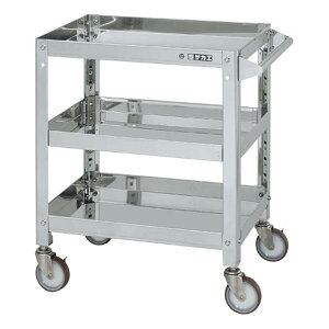 【個人宅配送不可】サカエ SAKAE SAS3-7573NU 直送 代引不可・他メーカー同梱不可 ステンレススーパーワゴン(SUS304/ナイロンウレタン車/ねじ込み式キャスター) SAS37573NU