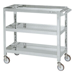 【個人宅配送不可】サカエ SAKAE SAS3-9083SNU 直送 代引不可・他メーカー同梱不可 ステンレススーパーワゴン(SUS304/ナイロンウレタン車/ねじ込み式キャスター) SAS39083SNU